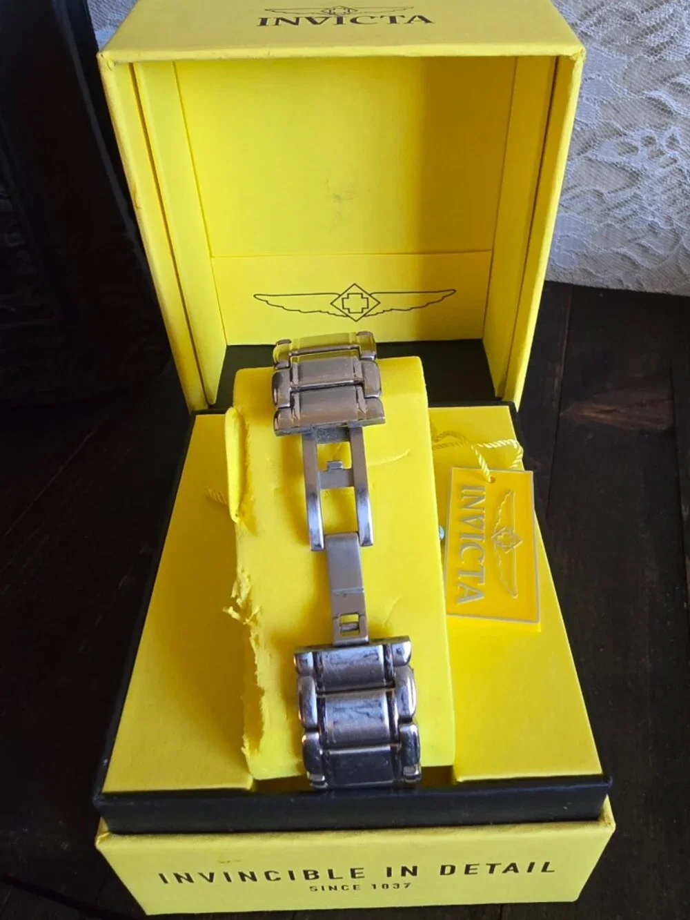 Invicta Angel Quartz Crystal Accented Mother-of-Pearl Silver-tone watch